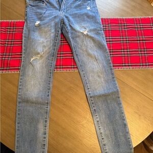 Forever 21 Light Blue Distressed Skinny Jeans
